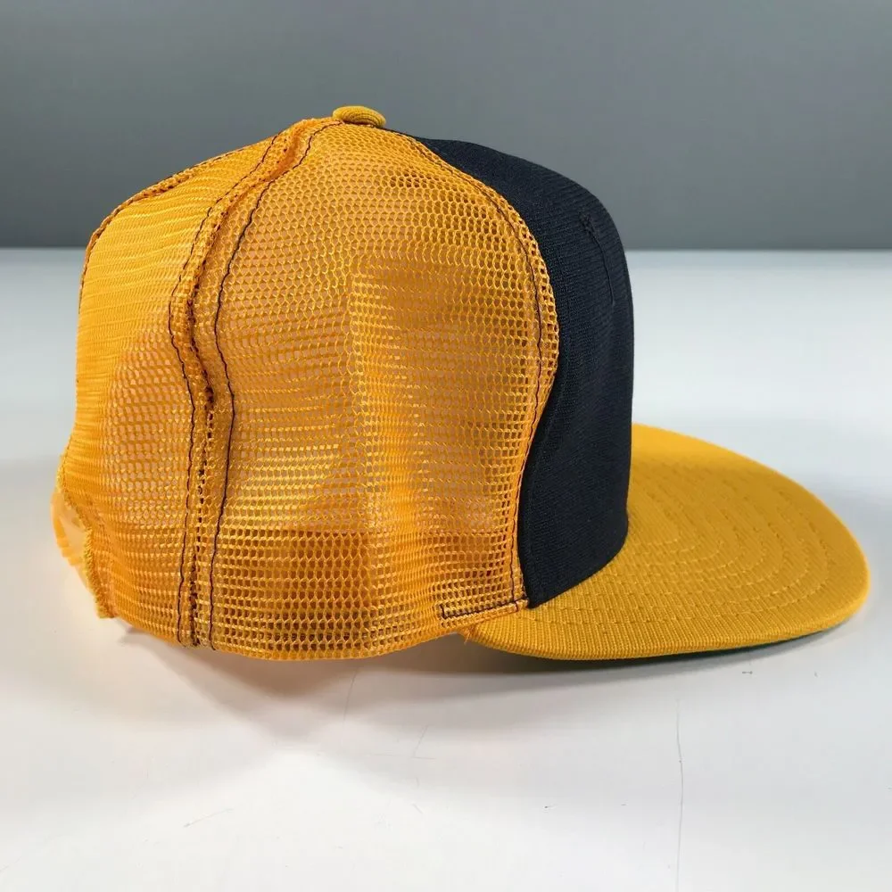 Vintage Trucker Hat Boys Youth Size Maize Yellow and Blue New Era Pro Model - Picture 2 of 8